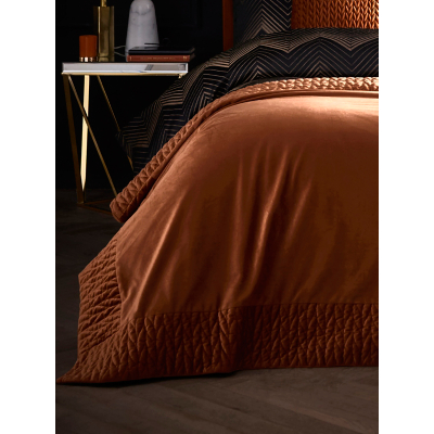 Laurence Llewelyn-Bowen 'Siena' Quilted Velvet Bedspread in Red