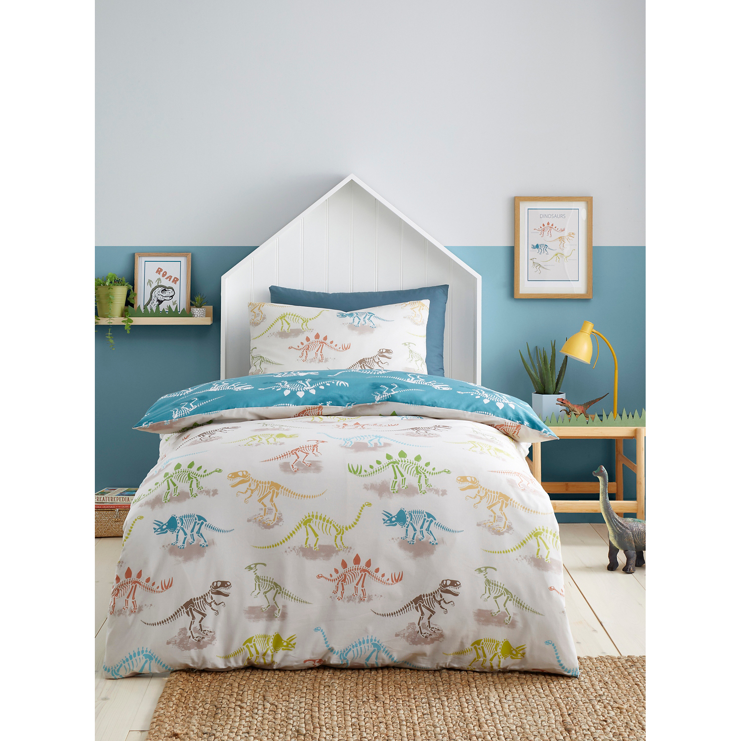 George Natural Bedlam Skeleton Dino Duvet Cover Set
