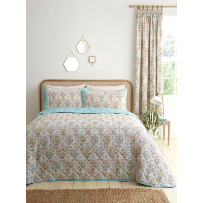 D & D Edena Decorative Floral Bedspread in Natural  | TJ Hughes