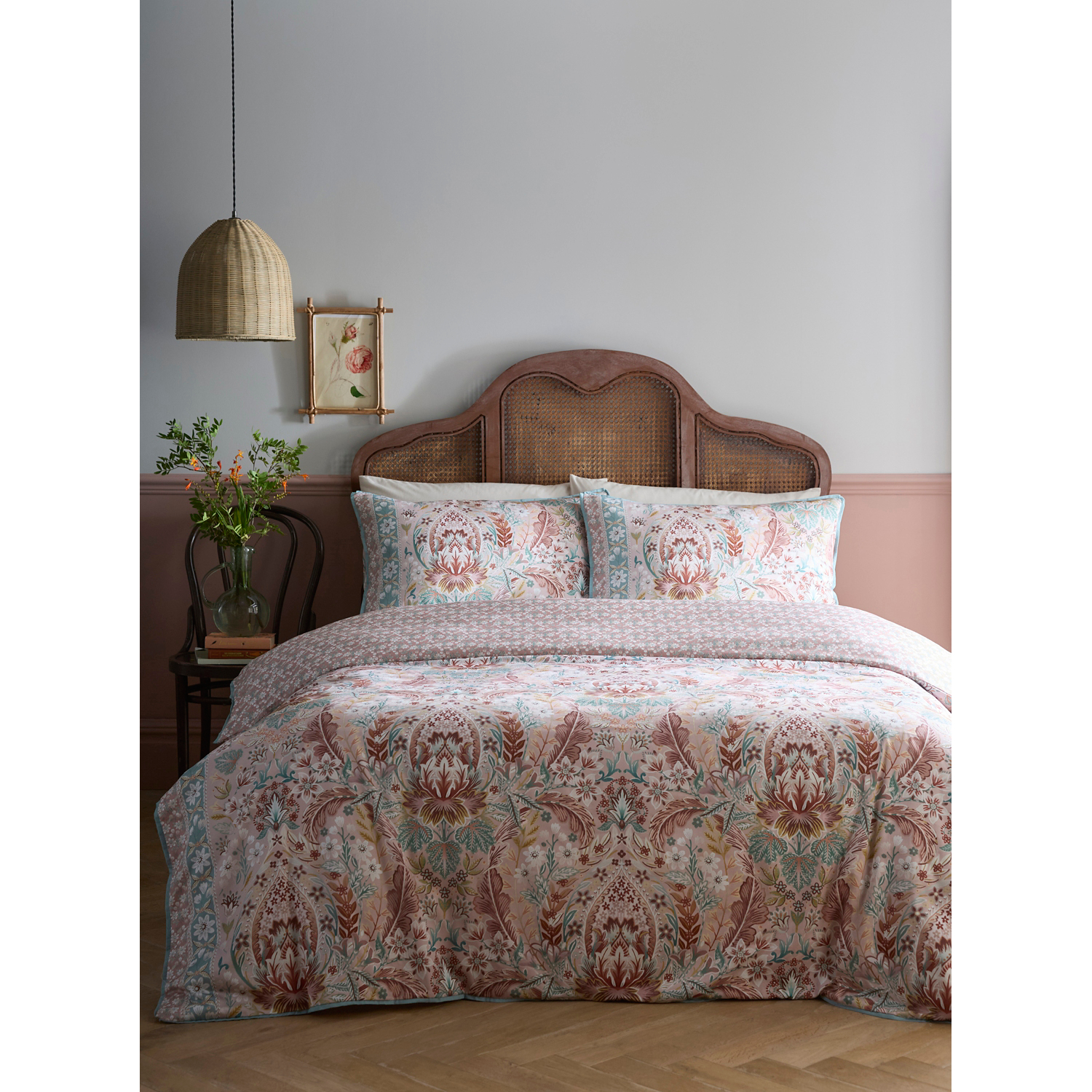 Apple Multi Appletree Floral Damask Cotton Duvet Set