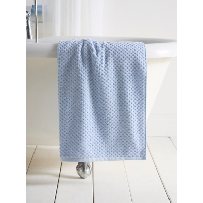 George Dreams & Drapes Blue Popcorn Check 100% Cotton Towel Range