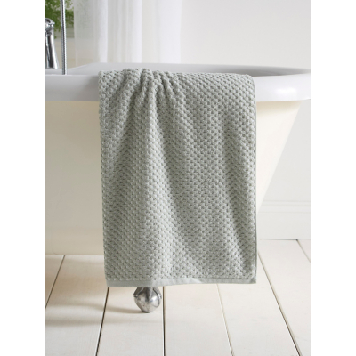 Dreams & Drapes 'Popcorn Check' Jacquard Towel in Green | Size: Bath Sheet