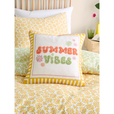 Fusion Summer Vibes Slogan Filled Cushion in Multi  | TJ Hughes