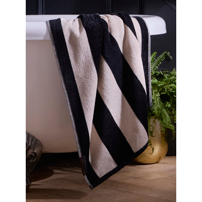 Laurence Llewelyn-Bowen 'Festivo Stripe' 100% Cotton Towel in Black