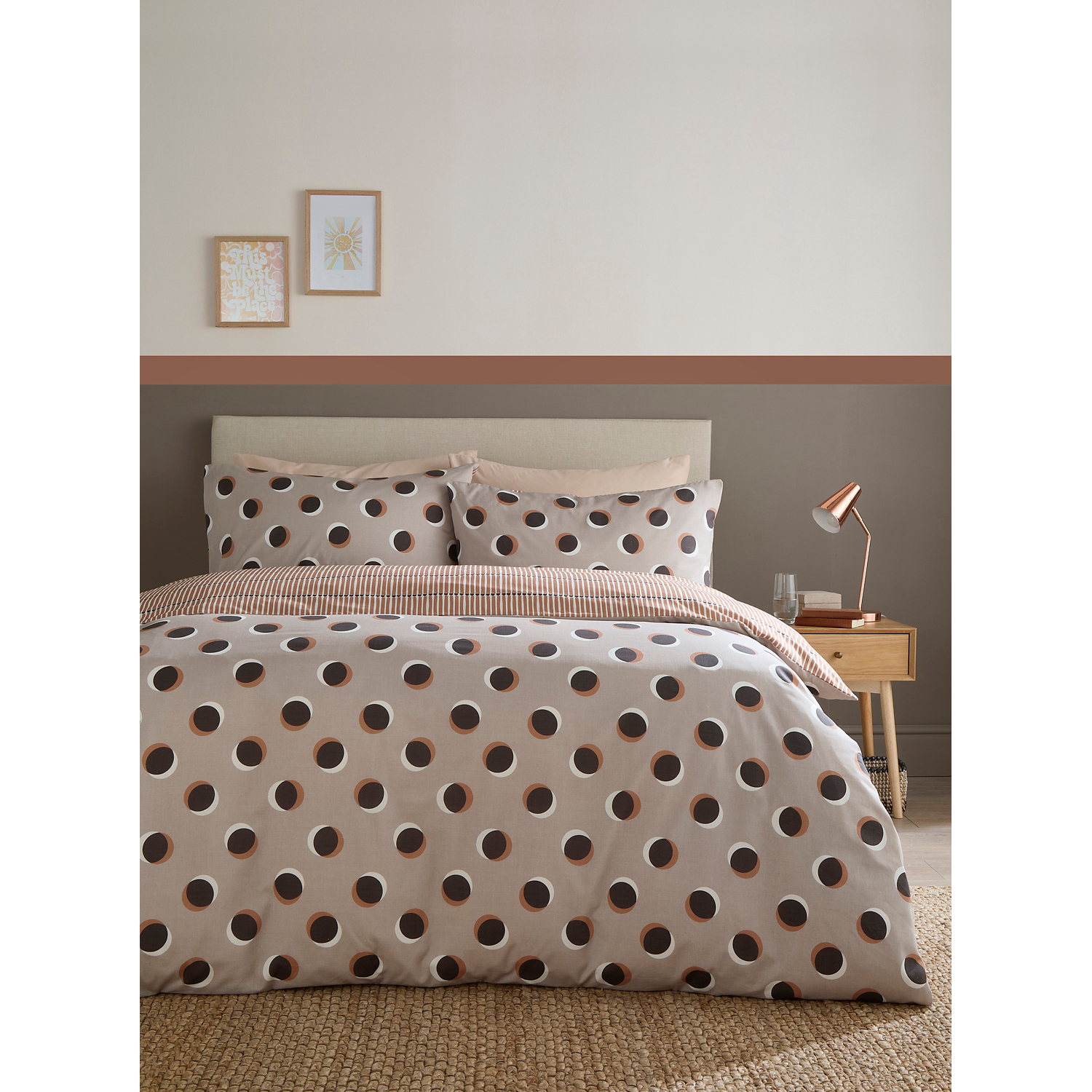 George Natural Fusion Polka Spot Duvet Cover Set