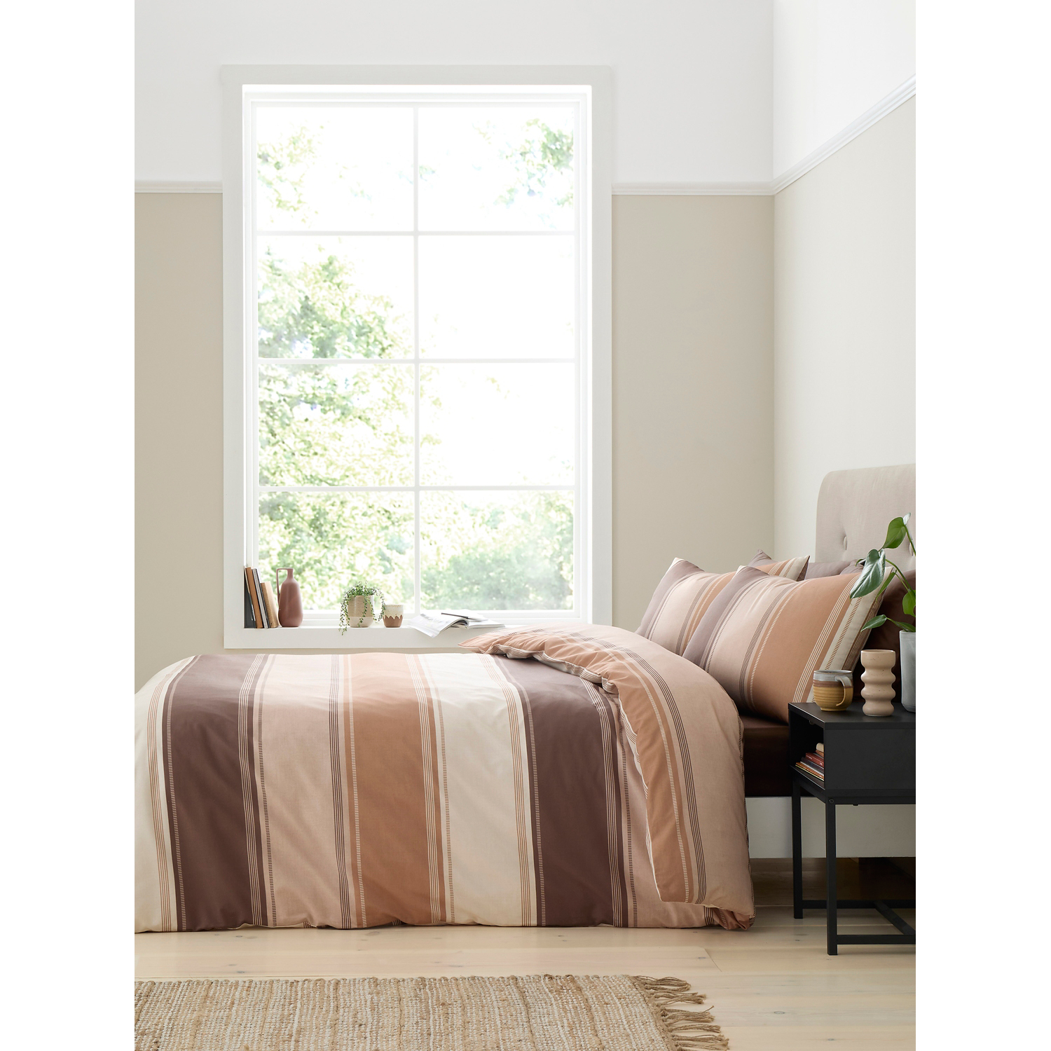 George Natural Fusion Betley Striped Duvet Set