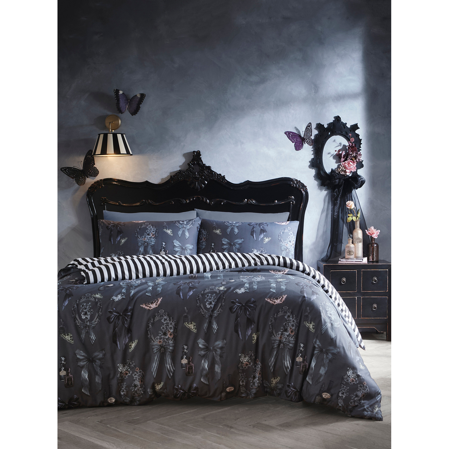 George Grey Fusion Bows Noir Duvet Cover Set