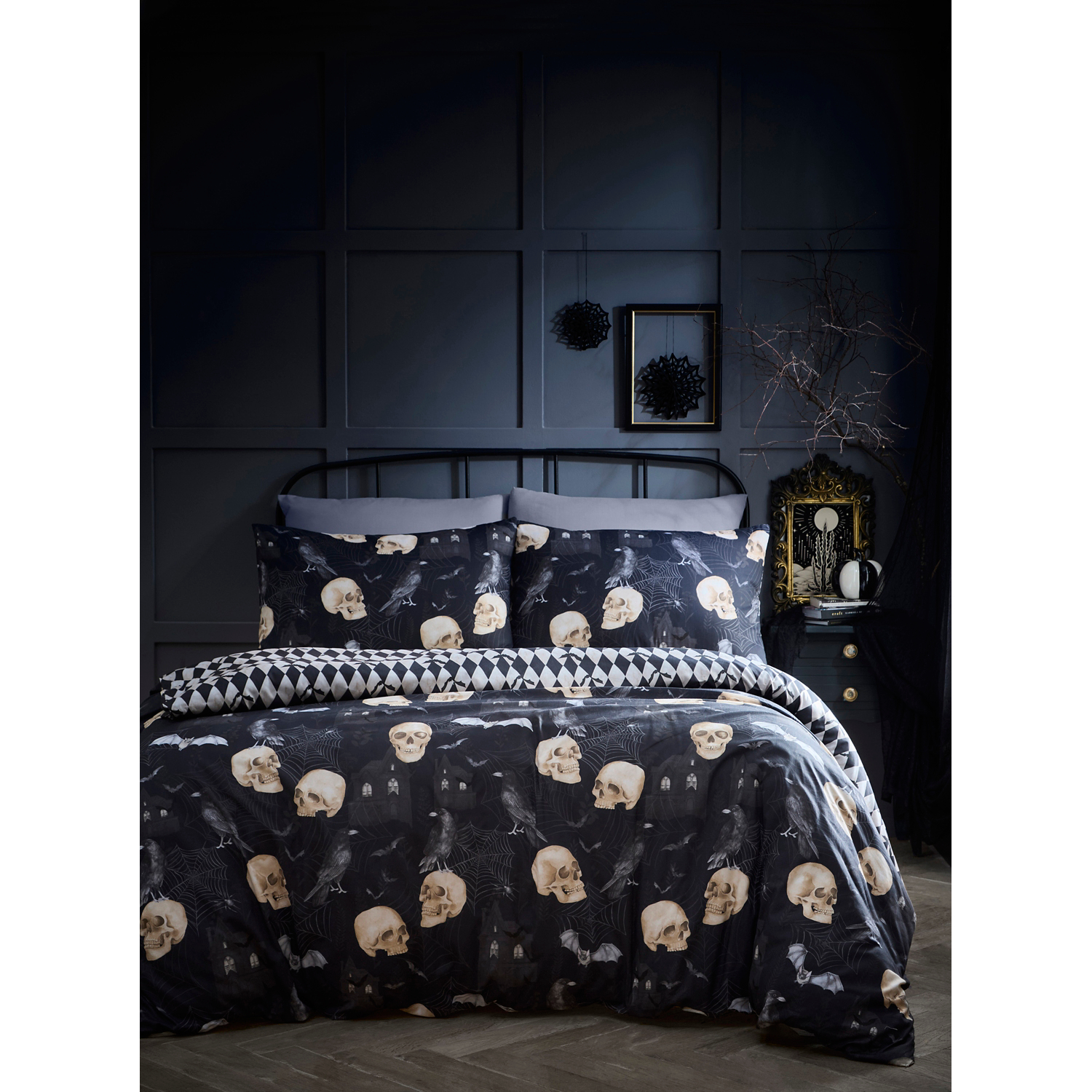 George Black Fusion Gothic Skulls Duvet Cover Set