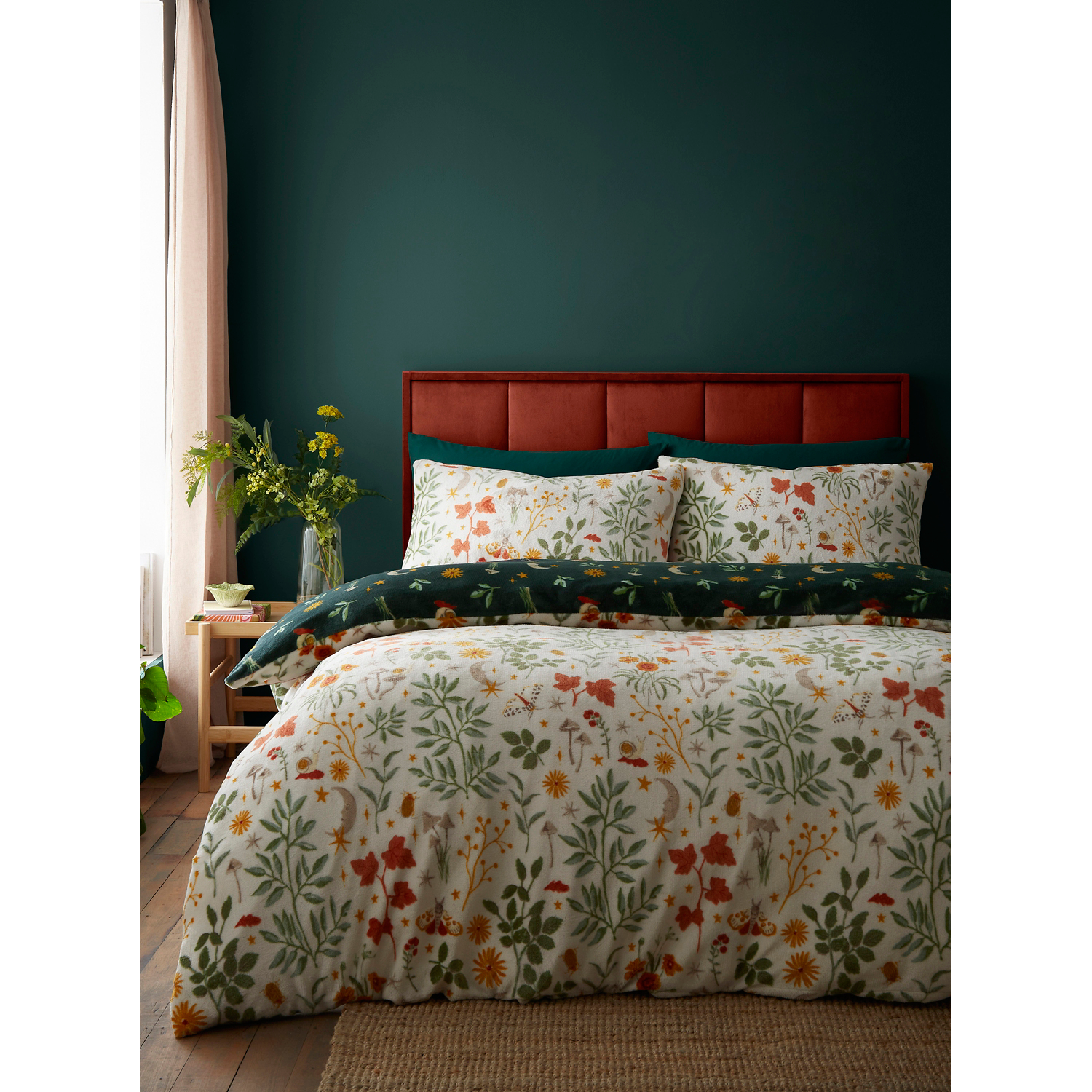 George Natural Fusion Botanical Mushrooms Fleece Duvet Set