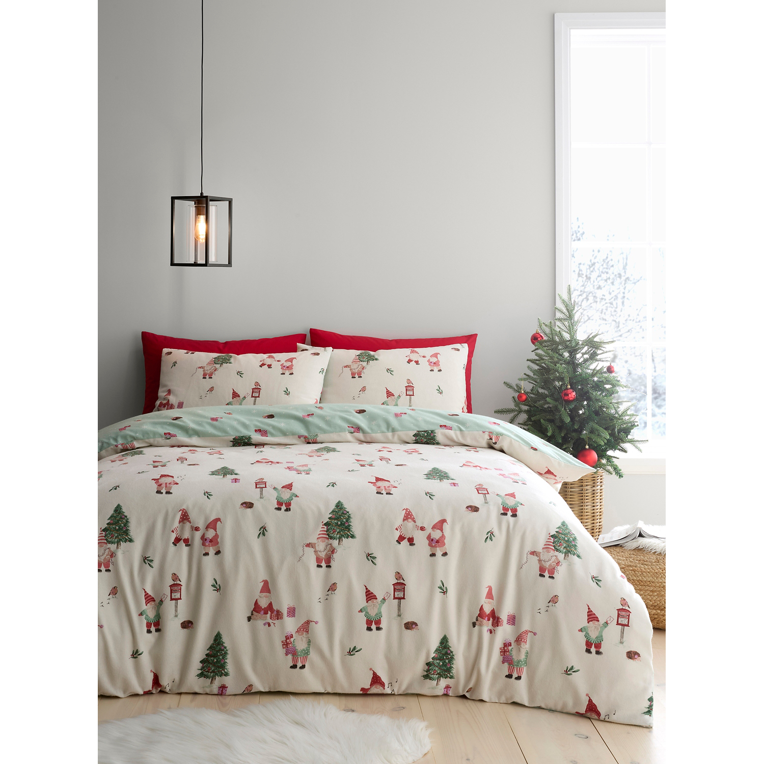 George Natural Fusion Christmas Gonks Duvet Cover Set