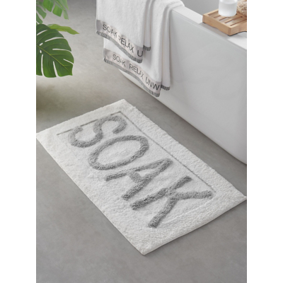 Catherine Lansfield Soak 50cmx 80cm Bath Mat in White | Size: 50 cmx 80 cm