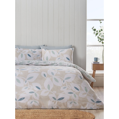 Catherine Lansfield Inga Leaf Duvet Cover Set in Natural | Size: Single
