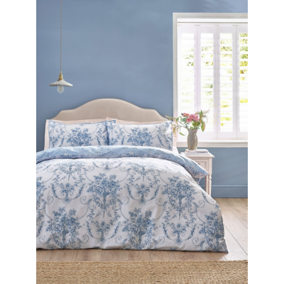 Catherine Lansfield Antoinette Duvet Cover Set in Blue | Size: Single