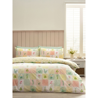 George Catherine Lansfield Daisy Patchwork Duvet Cover Set - Yellow