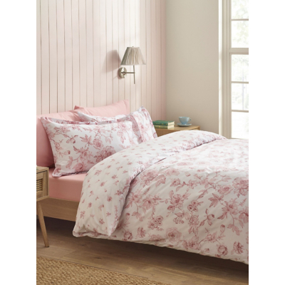 Catherine Lansfield Mirabelle Duvet Cover Set in Pink | Size: Single