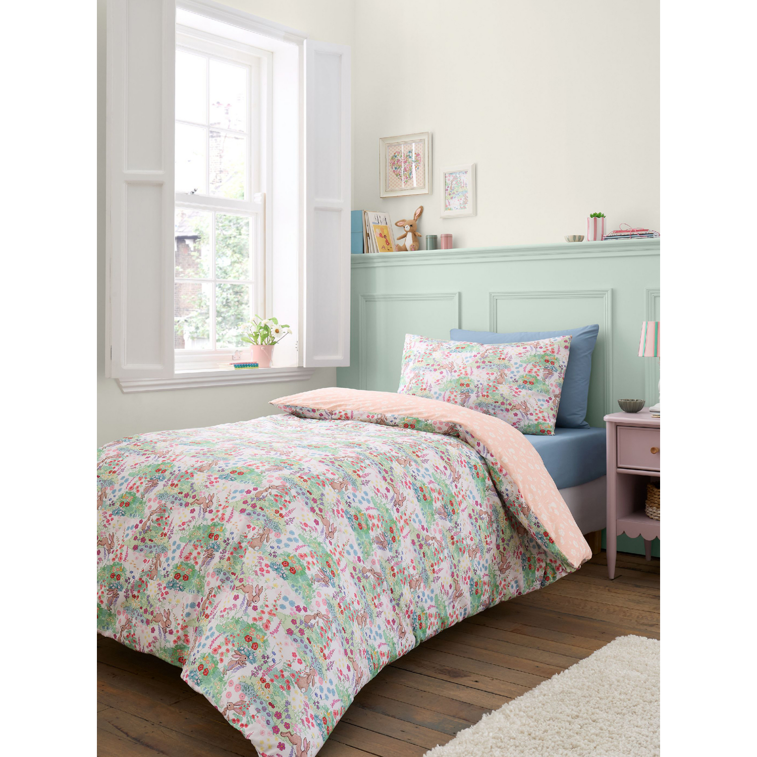 Bell Blue Belle & Boo Meadow Bunnies Cotton Duvet Cover Set