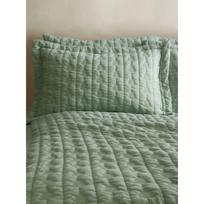 Pineapple Elephant 'Tamba Leaf' Pinsonic Quilted Oxford Pillowcase Pair in Green