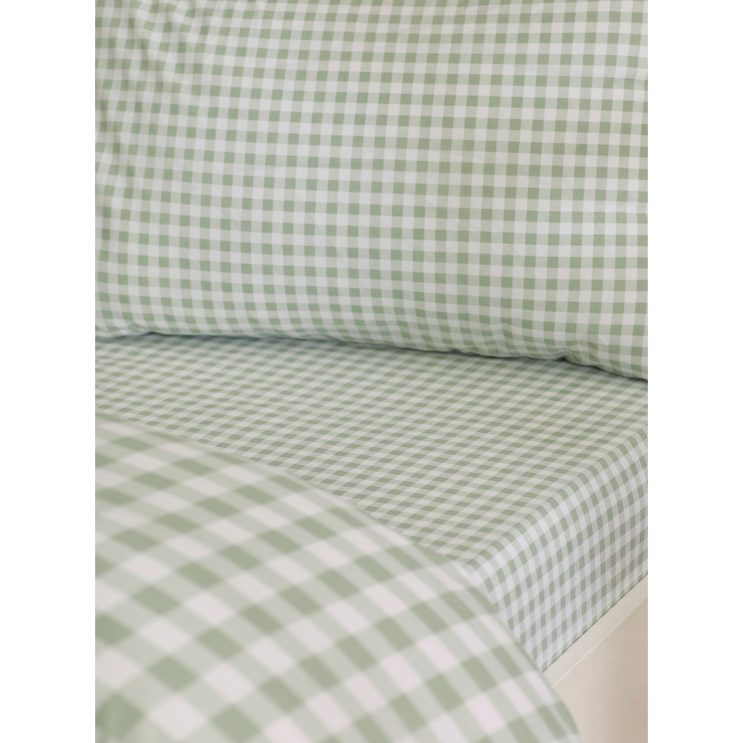 Julian Charles Green Catherine Lansfield Bamford Gingham Check Fitted Sheet - Super King - Image 7