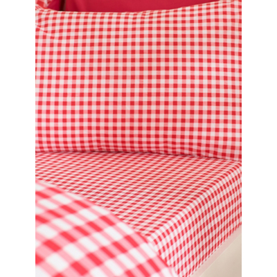 Catherine Lansfield Bamford Red Gingham Check Fitted Sheet - Single / Red
