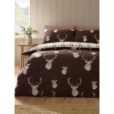 Catherine Lansfield Stag Duvet Cover Set in Chocolate | Size: Single