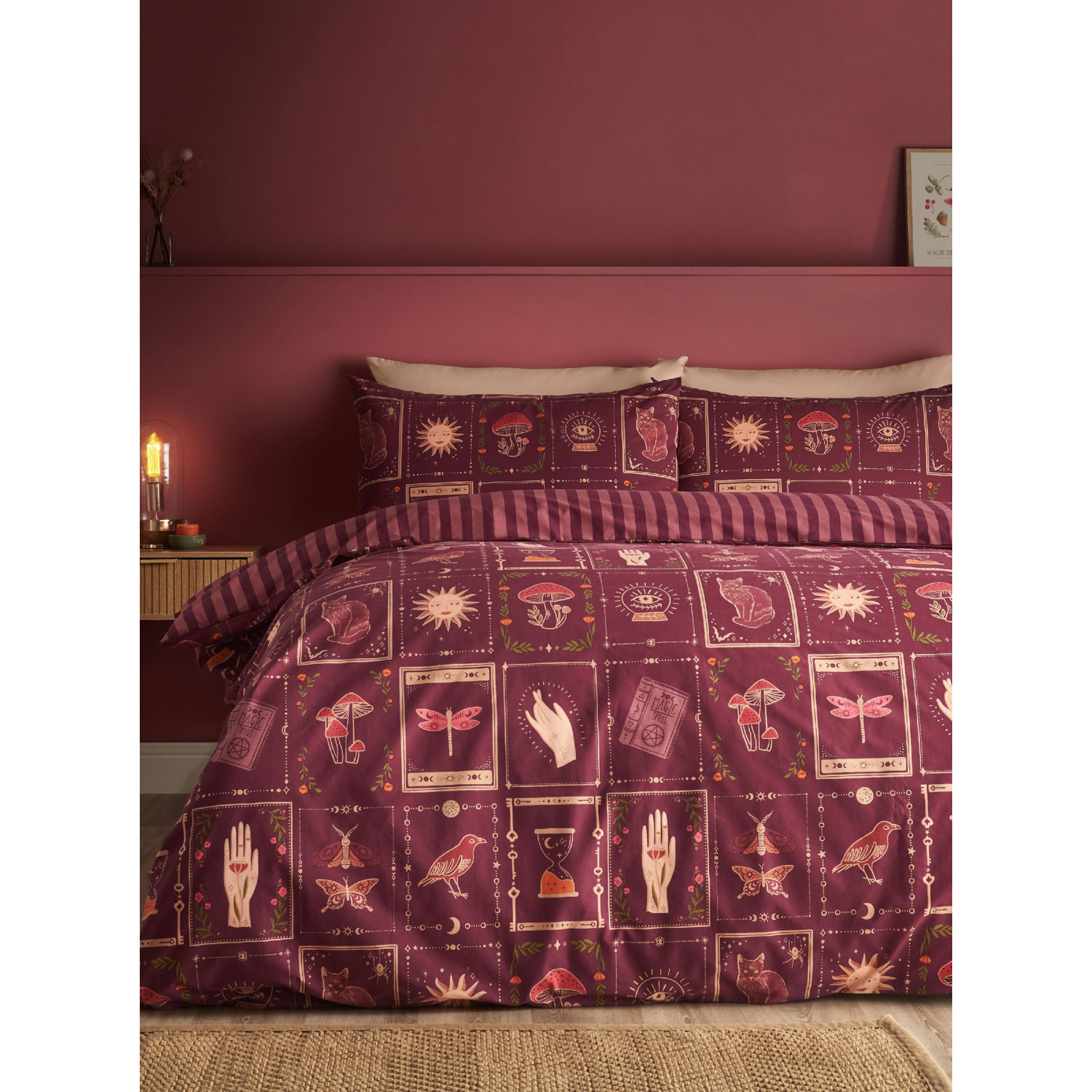 Cat Plum Catherine Lansfield Enchanted Witchcraft Duvet Set