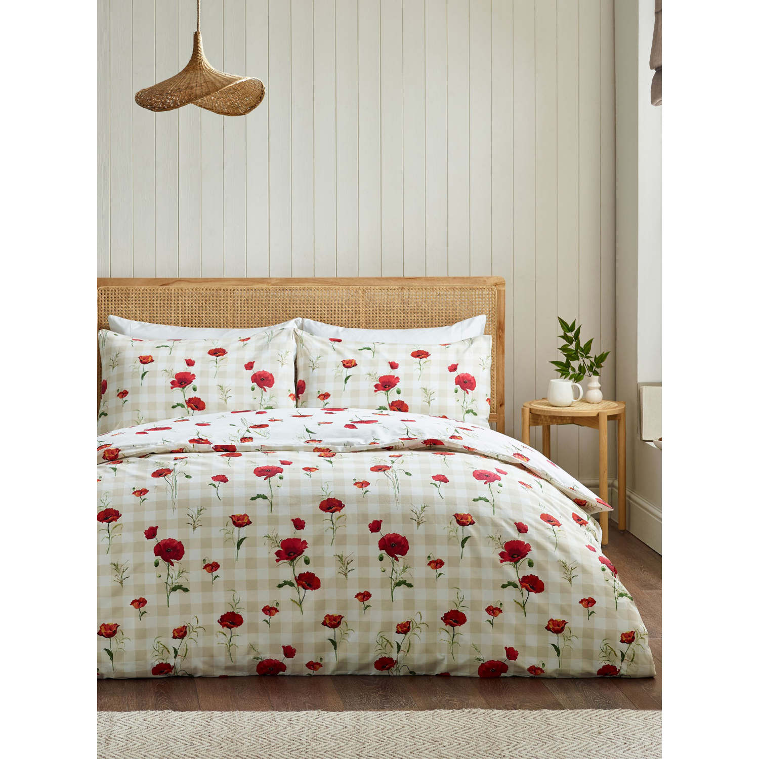 Catherine Lansfield Men's Red Cl Poppy Duvet Cover Set - Image 6