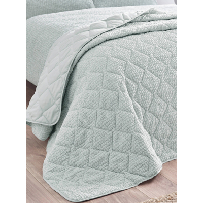 George Catherine Lansfield Green Crinkle Seersucker Bedspread - Green