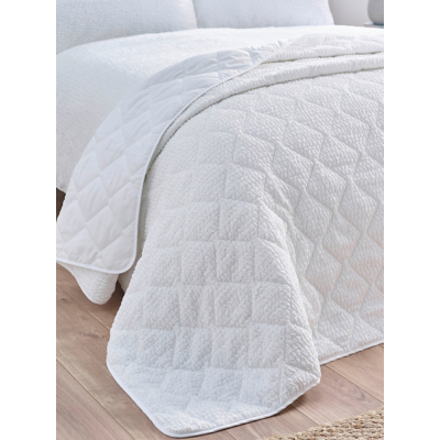 George Catherine Lansfield White Crinkle Seersucker Bedspread - White