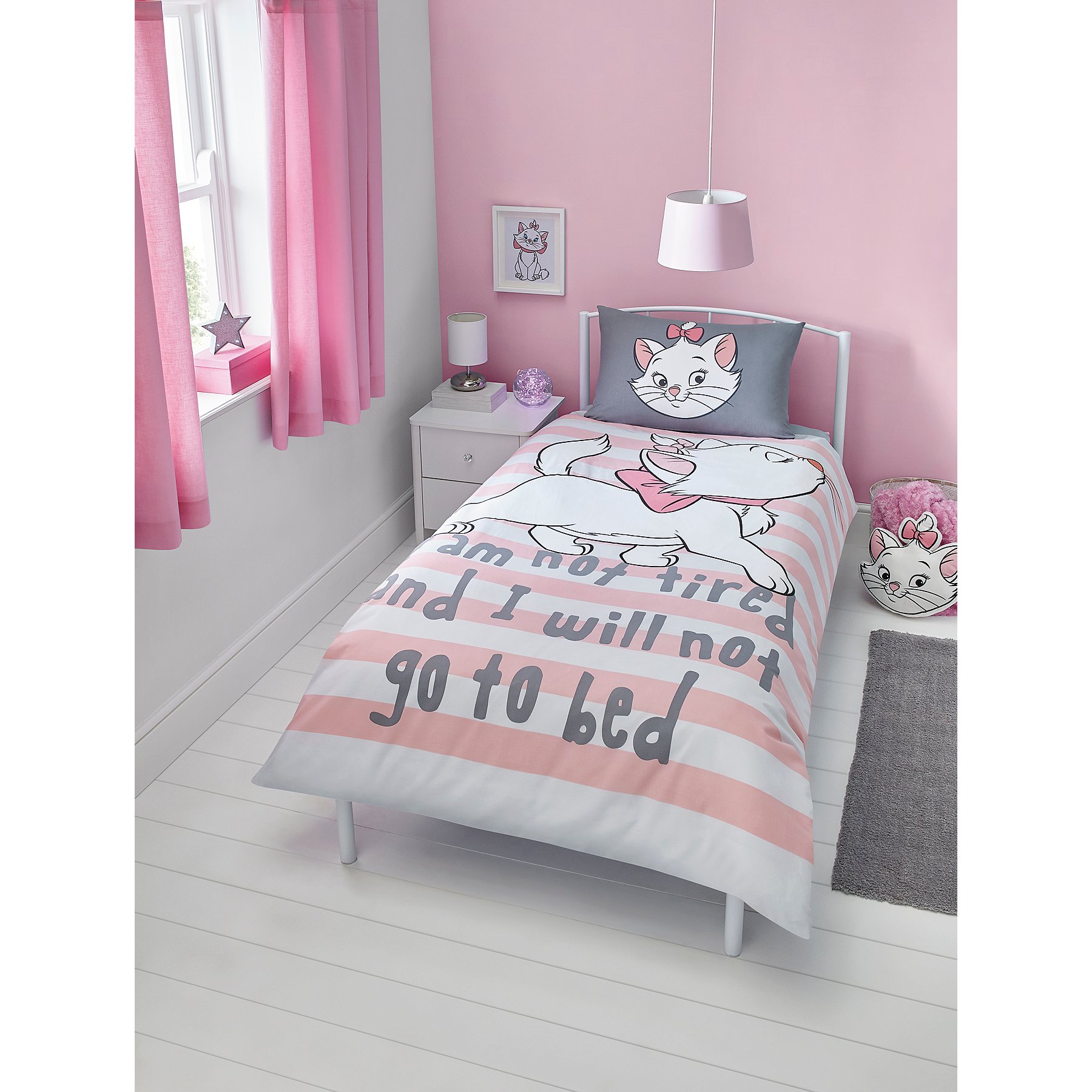 Disney Aristocats Marie Slogan Easy Care Duvet Set Single Home