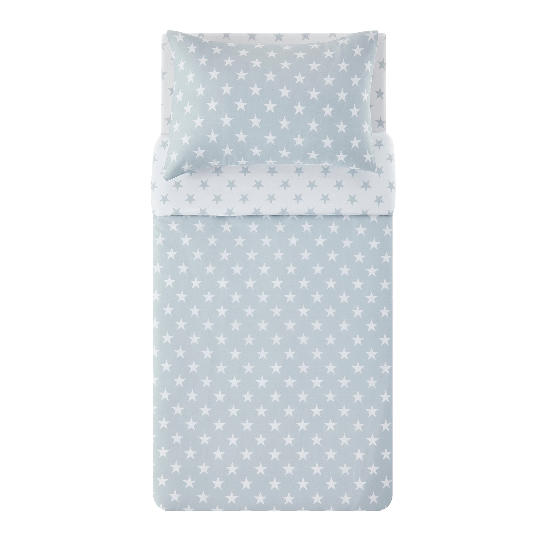 Grey Star Print Easy Care Reversible Duvet Set Toddler Home