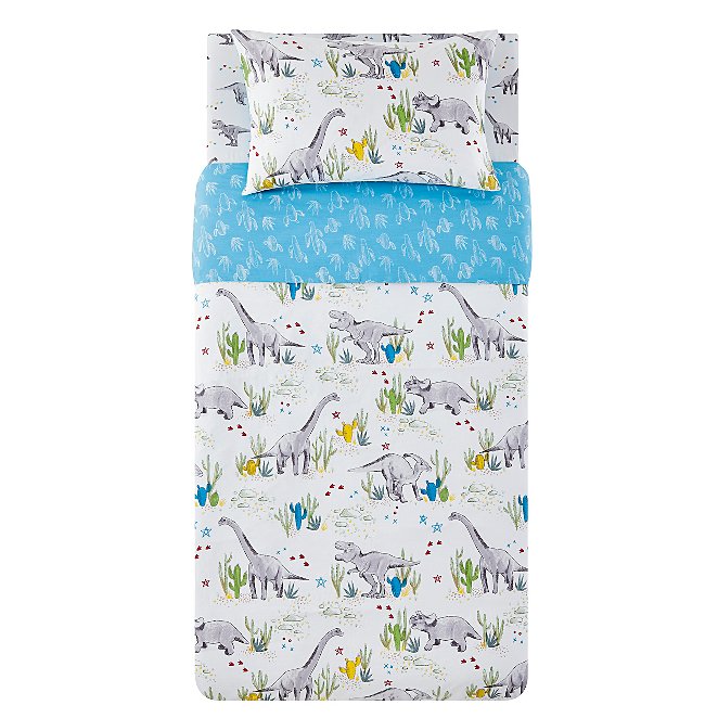 Dinosaur Print Easy Care Reversible Duvet Set Single Home George