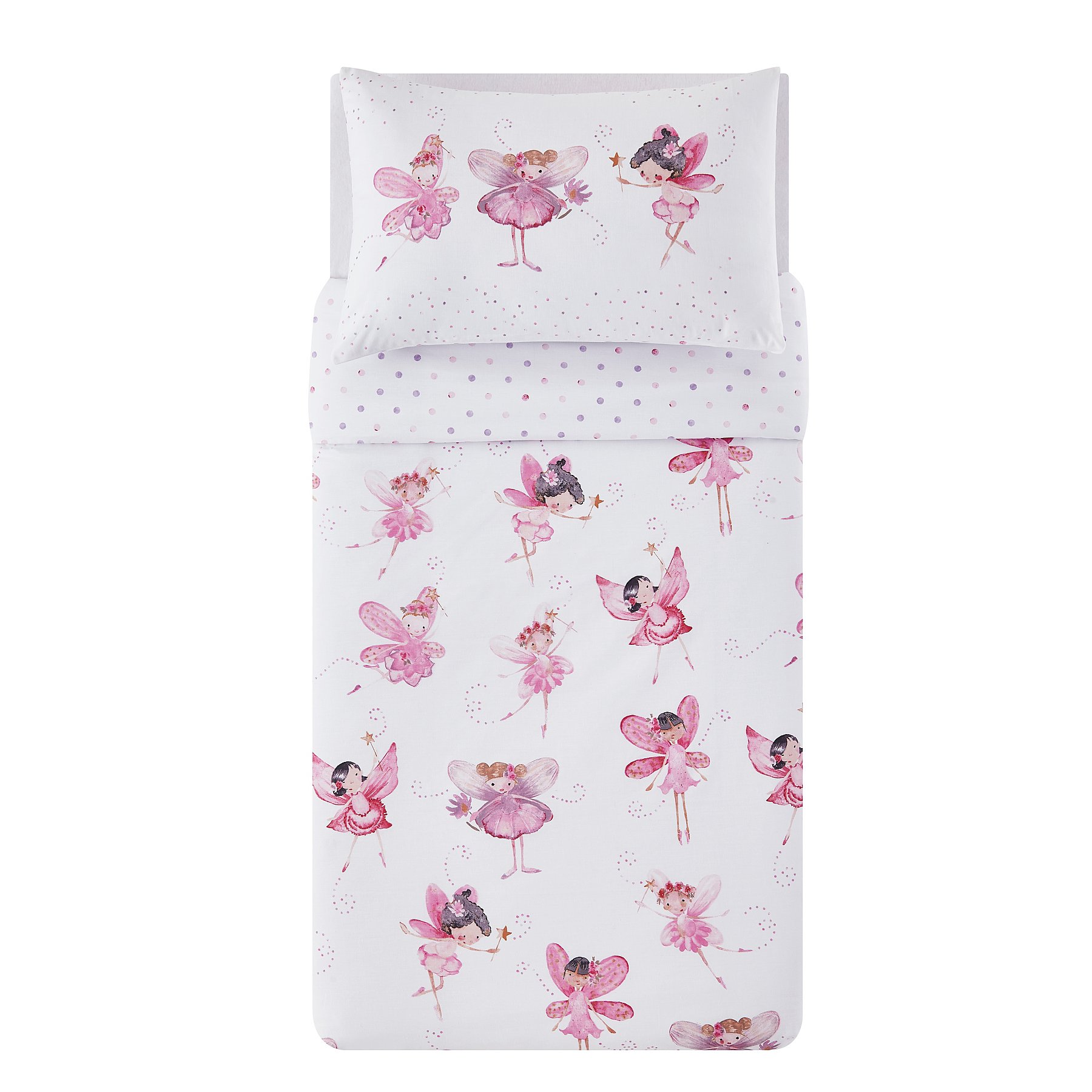 Fairy Print Easy Care Reversible Duvet Set Toddler Home George