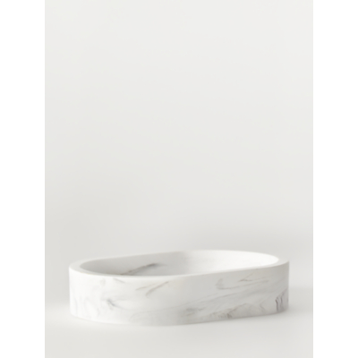 George White Marble Effect Soap Dish