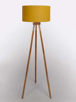 Yellow Wooden Tripod Floor Lamp | Home 