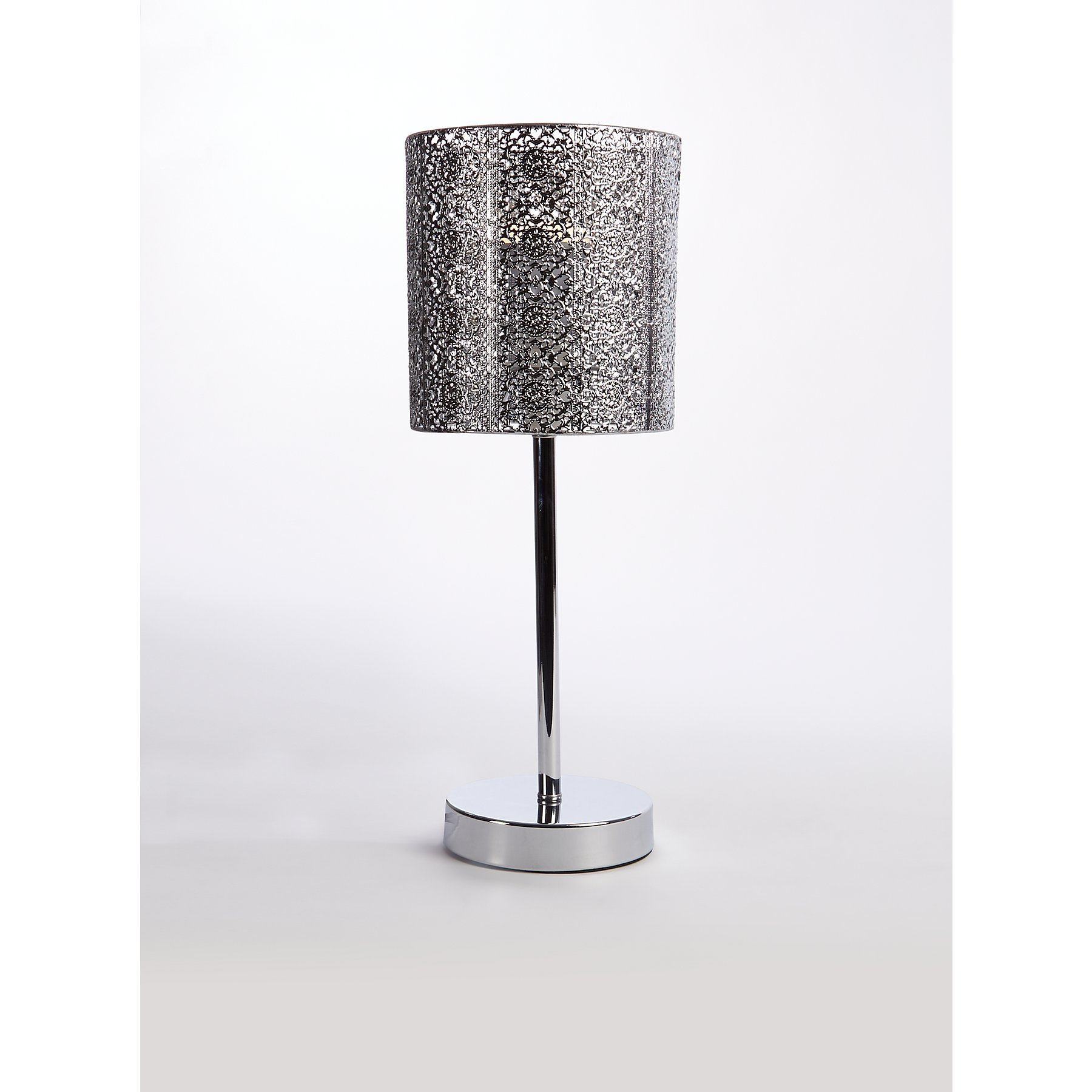 Silver Toned Moroccan Stick Table Lamp, Moroccan Style Lampshade