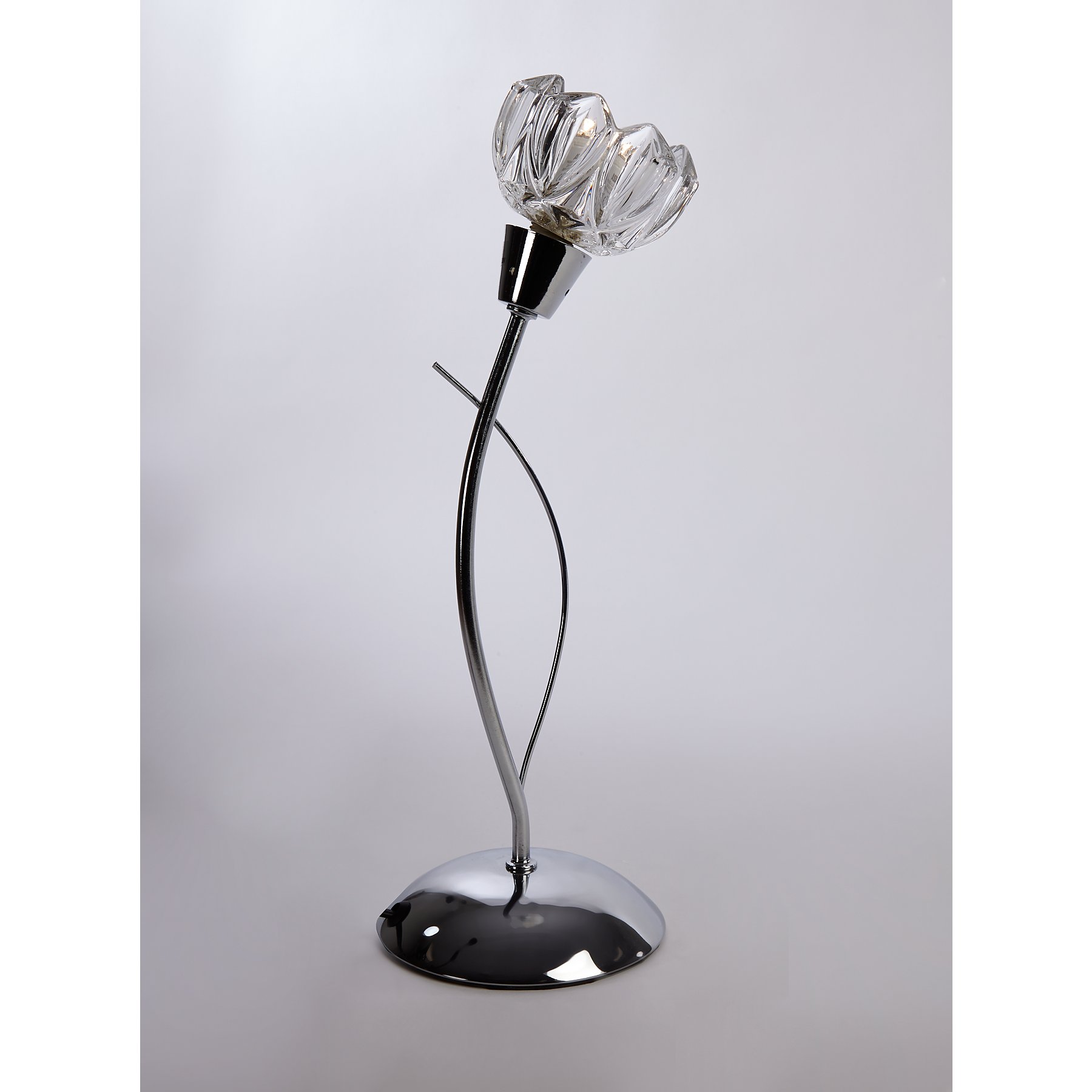 Chrome Floral Glass Table Lamp Home George At Asda