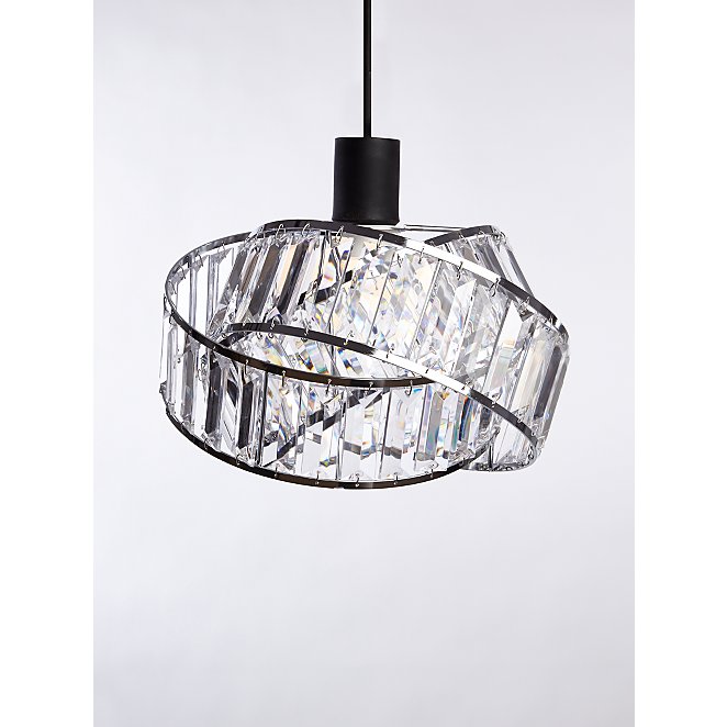 Chrome Jewelled Twist Pendant Ceiling, How To Put A Shade On Ceiling Light