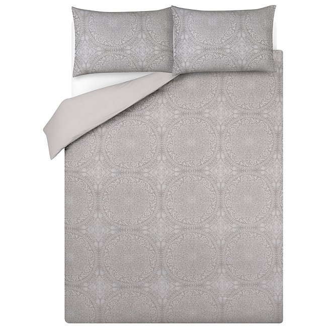 Luxury Grey Tile Jacquard Print Duvet Set Home George