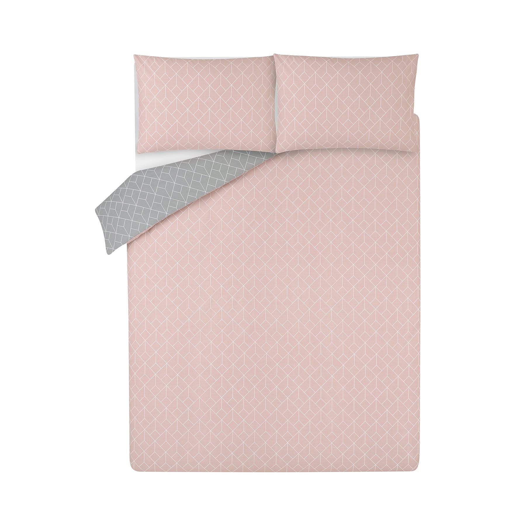 Reversible Geometric Squares Easy Care Duvet Set Home George