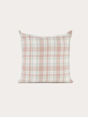 pink and grey check cushions