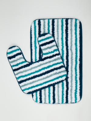 turquoise bath mat set