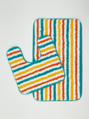 multi coloured bath mat sets