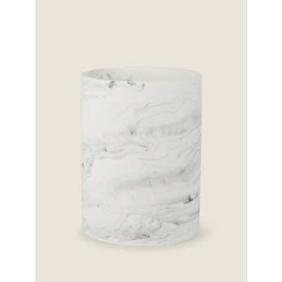 George White Marble Effect Bathroom Bin