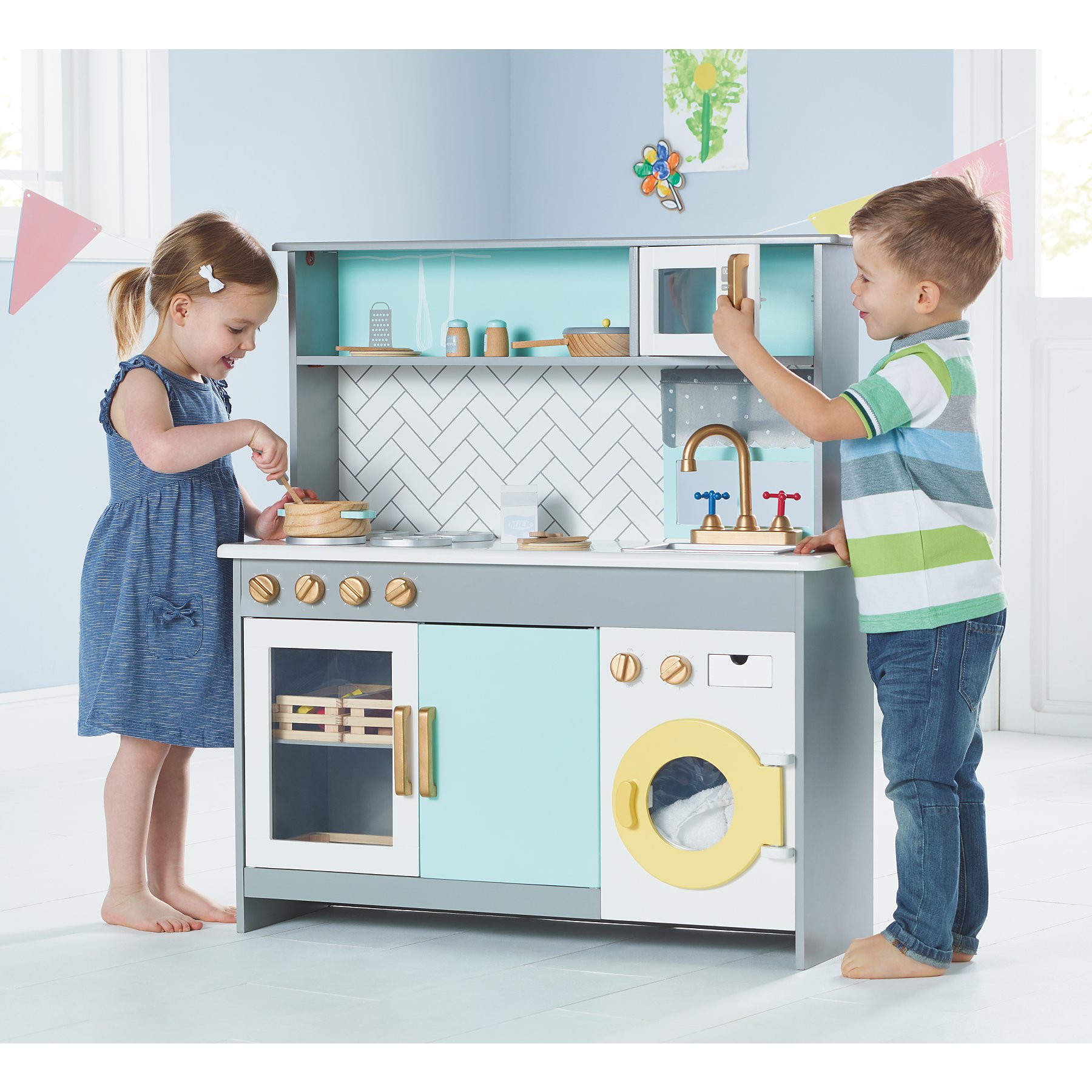 George Home Wooden Kitchen With Washing Machine Toys Character