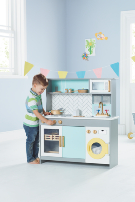 asda wooden kitchen with washing machine