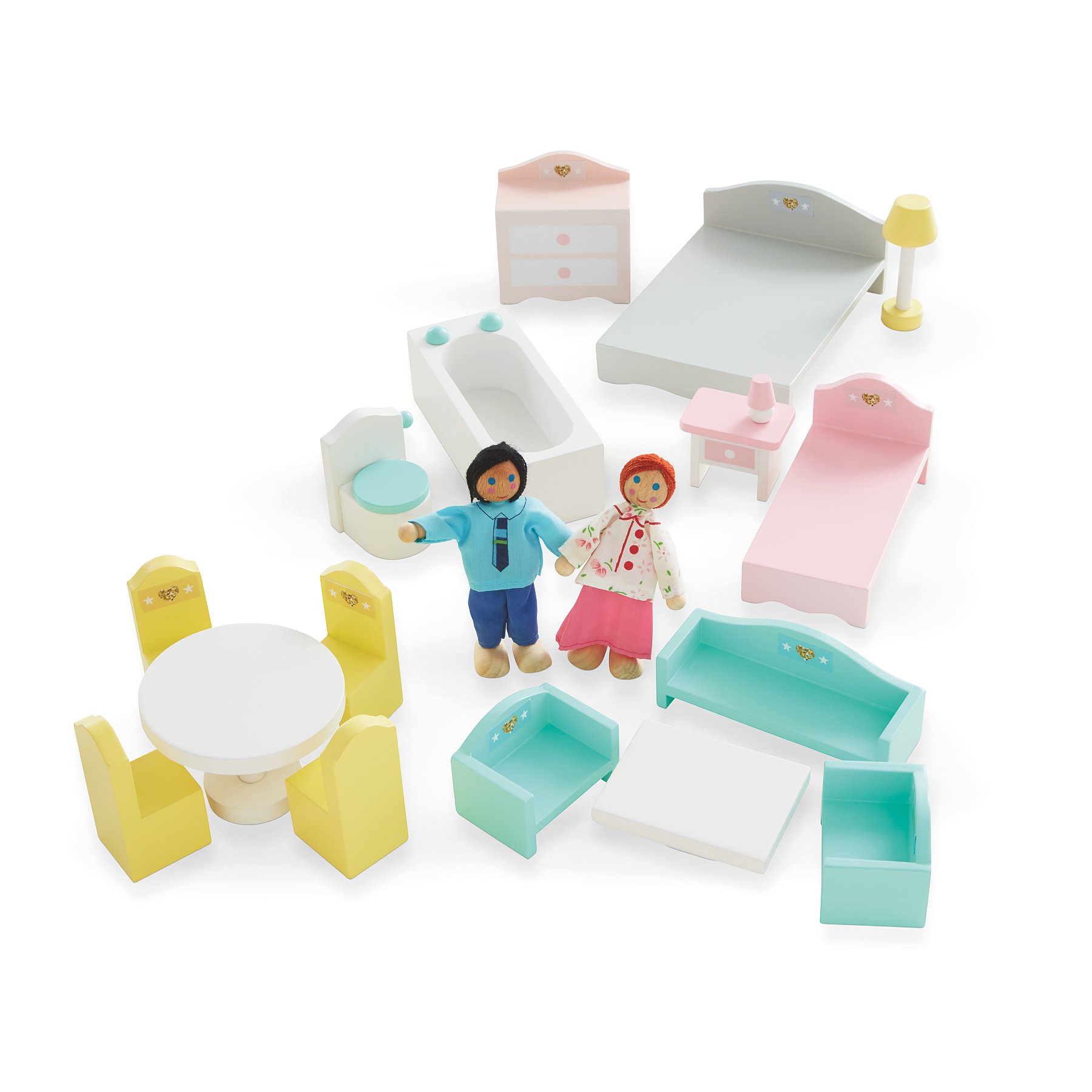 Wooden Dollhouse Furniture Set Toys Character George