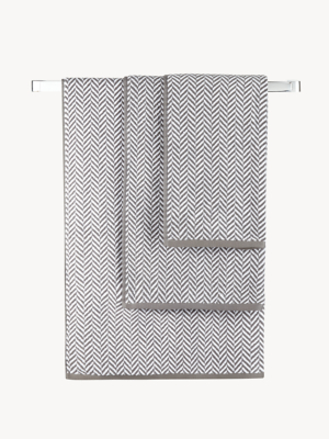 Grey Herringbone Cotton Towel Range Home at ASDA