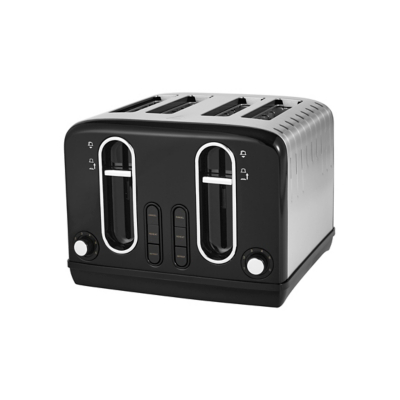 George Black Stainless Steel 4 Slice Toaster - Black