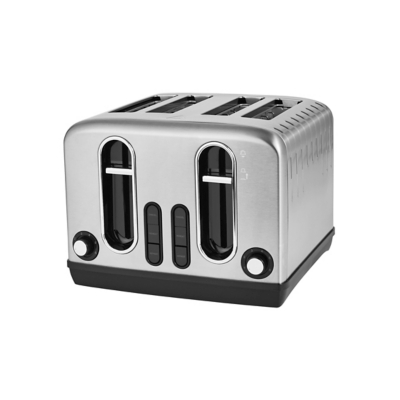 George Silver Stainless Steel 4 Slice Toaster - Silver