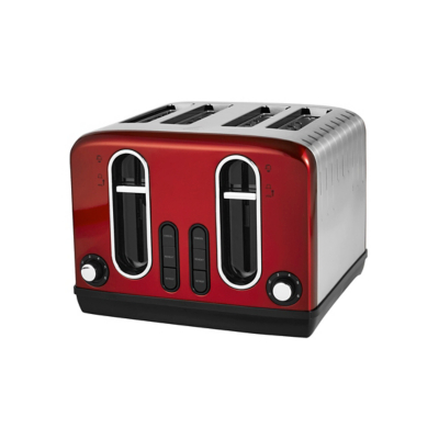 George Red Stainless Steel 4 Slice Toaster - Red